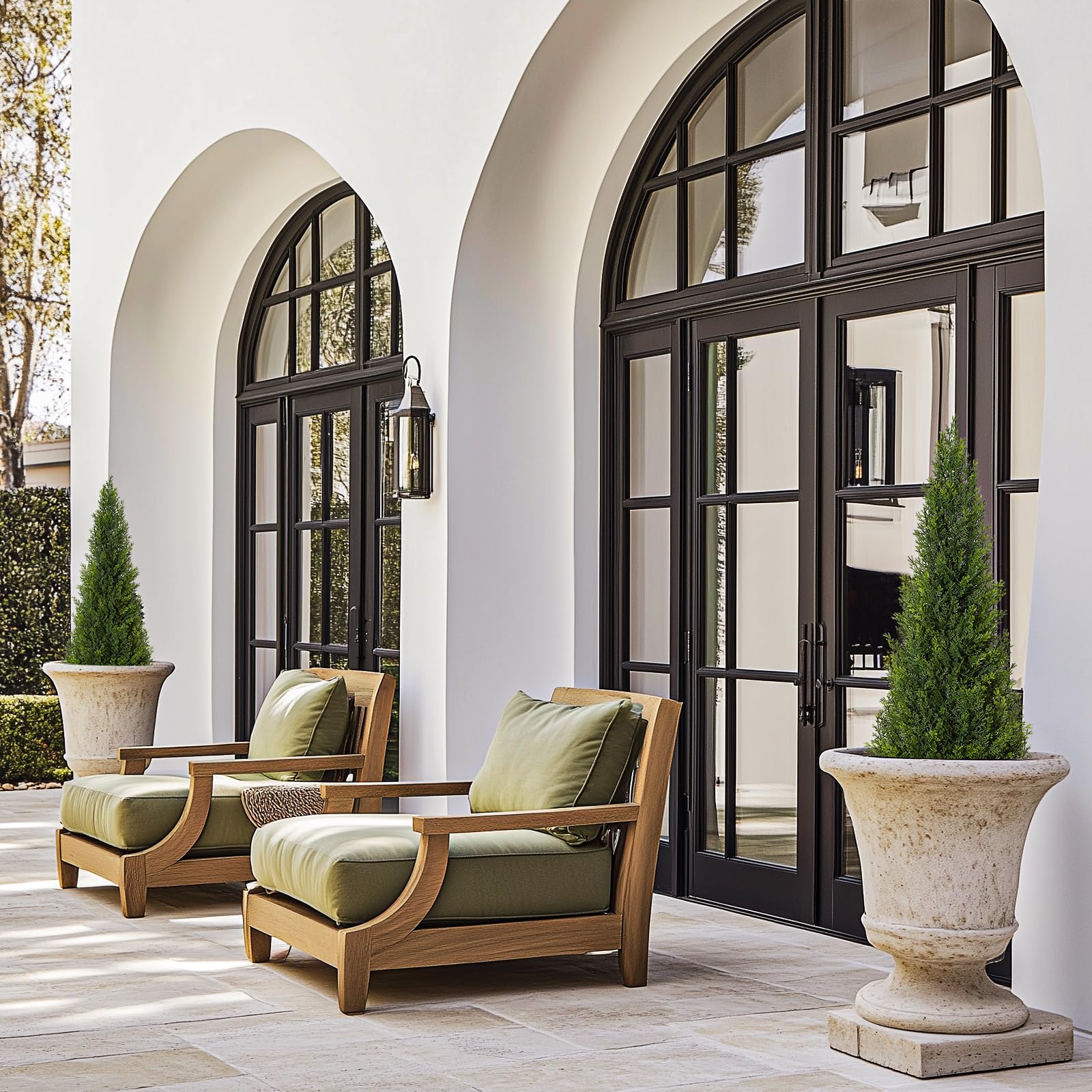 Garvee Cedro artificiale Topiaria 3 piedi Plastica resistente a tutte le intemperie Giardino e patio Verde Texture realistica