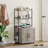 Garvee - Lettiera per gatti con ripiani, mobile per gatti 2 in 1, MDF e ferro, grigio, per uso interno, 3 ripiani, robusta e inodore