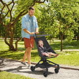 Passeggino da viaggio Garvee Baby, leggero, con telaio in fibra di carbonio, protezione UV, pieghevole, 8,4 libbre, spazio di archiviazione, sicuro in città e in viaggio - Nero