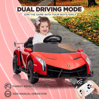 GARVEE Auto elettrica per bambini 12V Lamborghini Venono con licenza e telecomando, porta a forbice, rossa