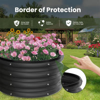 Aiuola rialzata Garvee, in metallo, 107x20 cm, rotonda, senza fondo, in acciaio zincato, antiruggine, per giardino, verdure, fiori, ecologica