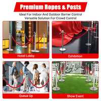 Pali in acciaio Garvee da 5 piedi con corde di velluto: elegante barriera per eventi, feste e funzioni