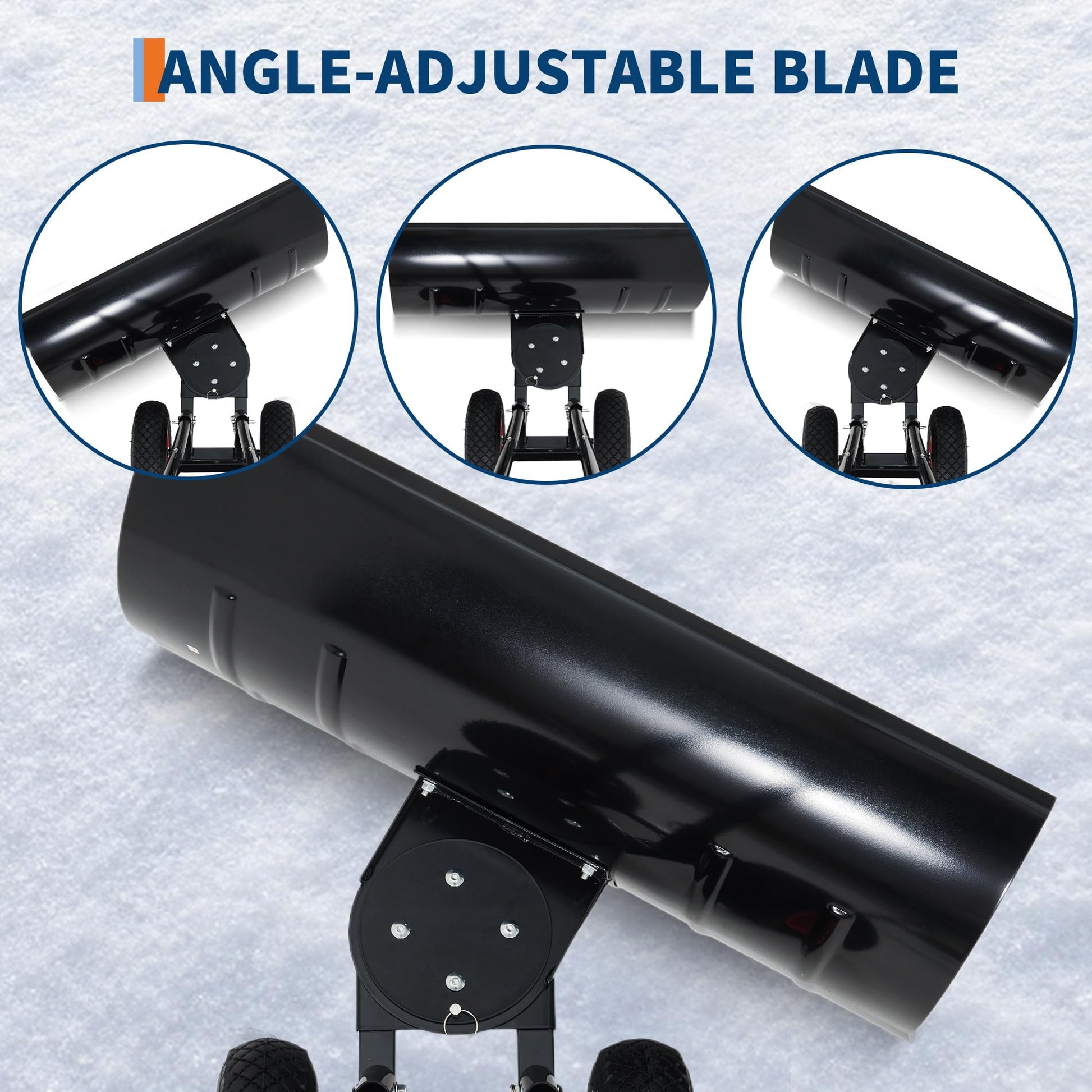 Pala da neve Garvee 100×42 cm regolabile in altezza – Grande pala da neve a doppio manico con ferro laminato a freddo, resistente alle intemperie per le massime prestazioni di rimozione della neve