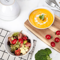 Ciotola per cereali in ceramica Garvee da 6 pollici, set di ciotole in porcellana bianche per cereali, insalata, dessert, zuppa, adatta al microonde e lavabile in lavastoviglie.