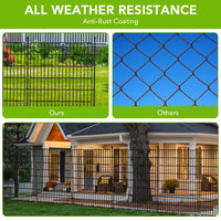 Recinzione decorativa da giardino Garvee, 10 pannelli, filo metallico antiruggine, recinzione flessibile per animali per cortile e patio, 40 pollici di altezza, 29 piedi di lunghezza, nero