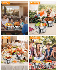 Garvee 5QT Chafing Dish Buffet Set in acciaio inox, confezione da 6 - Piatti da catering per il mantenimento della temperatura - Scaldavivande per feste ed eventi