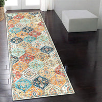 Tappeto da corridoio Garvee 60 x 230 cm, lavabile, vintage, floreale, per camera da letto e cucina, antiscivolo