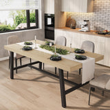 Tavolo da pranzo industriale Garvee per 6-8 persone, struttura in metallo robusto, superficie in MDF marrone rustico, gambe regolabili, 70,87 pollici - marrone