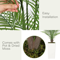 Palma Areca Garvee artificiale da 6 piedi con 44 foglie, impermeabile, vaso di cemento stabile per decorazione interna e stelle, verde