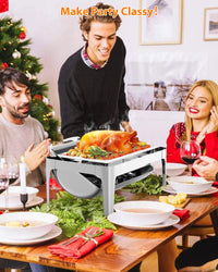 Garvee Roll Top Chafing Dish Buffet Set 9QT Acciaio inossidabile con finestra di visualizzazione per eventi di catering, coperchio 90/180°, robusto