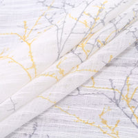Tende semitrasparenti Garvee con motivo a rami, 26"×36", finto lino, soggiorno, bianco, 2 pezzi