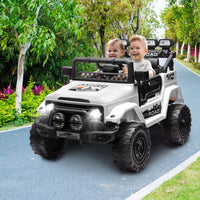 Garvee 12V Auto elettrica per bambini bianca con LED, suono, Bluetooth per centri commerciali, cortili e parchi giochi