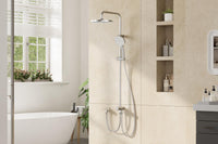 GARVEE Colonna doccia a pioggia senza raccordi cromata – Colonna doccia in acciaio inox rotonda 25 cm