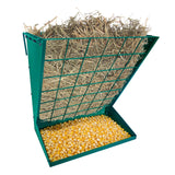 Garvee Portamangiame per Fieno a Parete 2 in 1 Porta Fieno in Acciaio Zincato Resistente per Capre e Pecore Fattorie e Pascoli - Verde Scuro