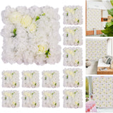 Garvee Pannelli Murali 3D con Motivo Rose, 12 Pezzi, 38x38 cm, Tessuto Seta Ecologico, Decorazioni per Matrimoni e Feste - Blanc