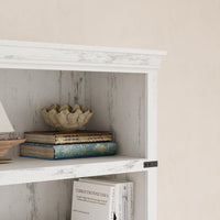 Libreria Garvee Triple Wide a 4 ripiani, grande scaffale aperto in legno, stile industriale, bianca, 67,4" H x 24,6" W x 12,8" D, soggiorno