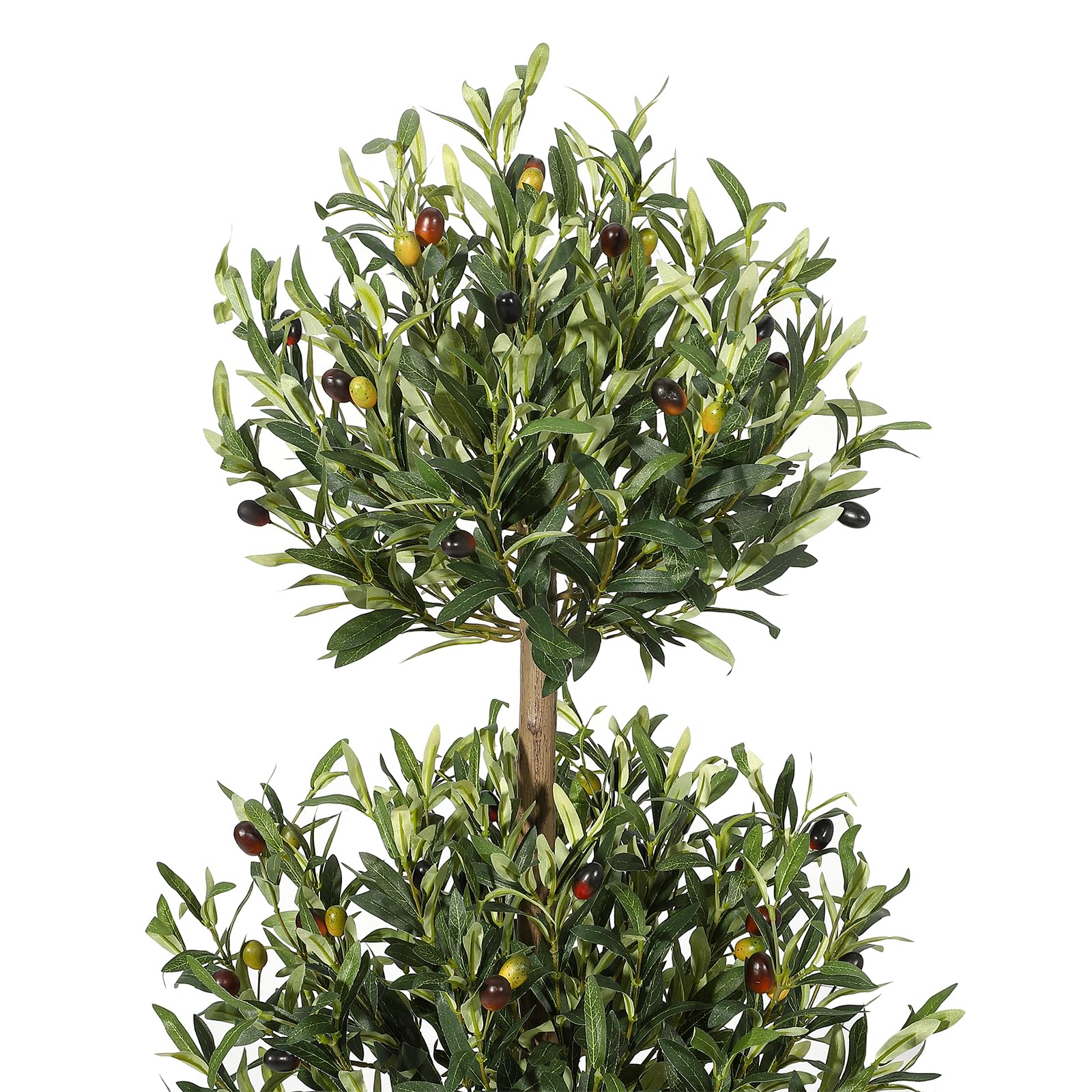 Garvee 5FT Albero di ulivo artificiale a tripla sfera Topiary resistente ai raggi UV Muschio e vaso per uso interno ed esterno Verde