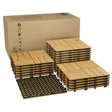 Garvee Piastrelle da Pavimento in Legno di Acacia, 22 Pezzi, Antiscivolo, Facile Installazione, per Patio e Balcone, Naturale - Yellow-1