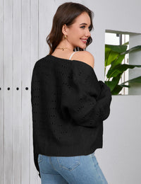 Giacca corta in maglia leggera da donna Garvee, elegante e casual, bolero estivo, nera, taglia M, per occasioni festive e vita quotidiana.