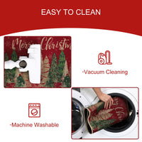 Tappetino da cucina Garvee Christmas Tree, set da 2 pezzi, antiscivolo, imitazione canapa, 40x60 + 40x120 cm, design festoso