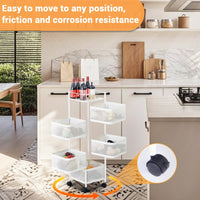 Carrello da cucina con ruote in metallo bianco a 4 ripiani Garvee, 78x28x28 cm, per soluzioni di stoccaggio ampliate in cucina, cantina e officina, facile da manovrare