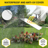 Garvee Grande Pollaio In Metallo Con Recinto Rinforzato Per Giardino Esterno 3x4x2 m Acciaio Galvanizzato Copertura Anti-UV - Tetto a Picco Potenziato-1