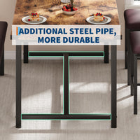 Set pranzo Garvee per 4 persone con seduta e panca imbottite, tavolo in MDF robusto, marrone rustico, salvaspazio per punch piccole
