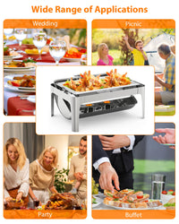 Garvee Roll Top Chafing Dish Buffet Set 9QT Acciaio inossidabile con finestra di visualizzazione per eventi di catering, coperchio 90/180°, robusto