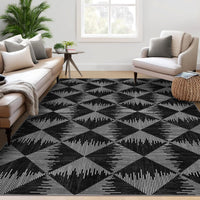 Tappeto per soggiorno Garvee 160x230cm, nero, lavabile, antiscivolo, a pelo corto, per soggiorno, camera da letto, sala da pranzo