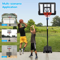 Canestro Basket Esterno Garvee Regolabile 5-10 Piedi per Festa del Papà - Pannello Infrangibile PVC 44" Telaio PE e Pali Acciaio Inossidabile, Portatile Giardino Parco
