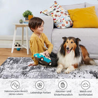 Tappeto lavabile moderno astratto Garvee per soggiorno o camera da letto, 200x290 cm, grigio