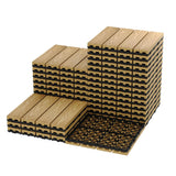 Garvee Piastrelle Da Pavimento Interbloccanti 27 Pz, Composito Legno Plastica, Resistente All'Acqua, Antiscivolo, Per Esterni E Interni, Facile Installazione, Marrone - Teck-3