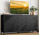 Mobile TV Garvee con 14 cassetti e prese di corrente, credenza bassa da 160 cm per TV da 75 pollici, set di sicurezza, mobile TV moderno per soggiorno e camera da letto, rovere bianco - Come mostrato