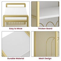 Supporto per giradischi Garvee Golden, metallo, 3 ripiani, MDF robusto, oro, soggiorno, ufficio, camera da letto, 16,47x13,59x30,34 pollici