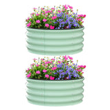 Aiule rialzate Garvee, set da 2, 2x2x1 piede, acciaio zincato, verde, per giardinaggio all'aperto - verde