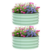 Aiule rialzate Garvee, set da 2, 2x2x1 piede, acciaio zincato, verde, per giardinaggio all'aperto