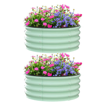 Aiule rialzate Garvee, set da 2, 2x2x1 piede, acciaio zincato, verde, per giardinaggio all'aperto