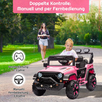 Auto elettrica per bambini Garvee con batteria potenziata da 12 V 7 Ah, 3 velocità, 2 modalità di funzionamento, telecomando 2.4G, luci LED, Bluetooth, cinture di sicurezza, rosa per bambini da 1 a 8 anni