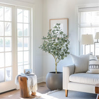 Albero di eucalipto artificiale Garvee da 4 piedi con rami regolabili e vaso in PP sicuro per decorazioni interne/esterne, verde