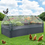 Garvee Hochbeet In Metallo Zincato 240x120x60cm Resistente Antiruggine Per Giardino E Balcone - Grigio