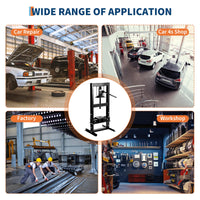 Pressa idraulica Garvee 6T con telaio a H e altezza regolabile, in acciaio, resistente alla ruggine, per officina e riparazione auto