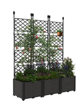 Garvee Fioriera Verticale Griglia Giardino Set 7 Pezzi, Letto Rialzato Leggero e Robusto, Balcone Terrazzo, Nero - Nero