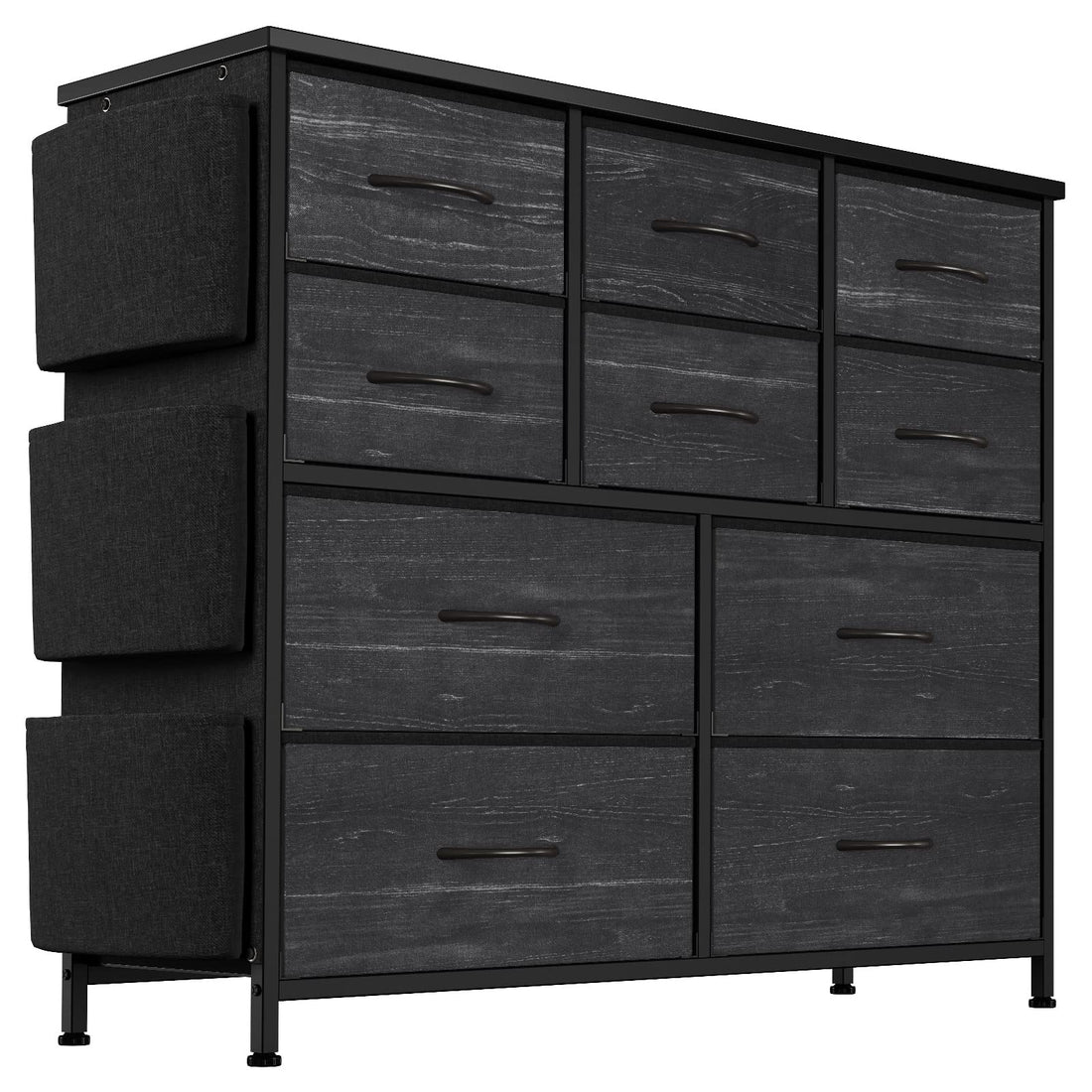 Cassettiera Garvee con 10 cassetti, tessuto, guide in metallo, piano in legno impermeabile per camera da letto e soggiorno, versatile, salvaspazio