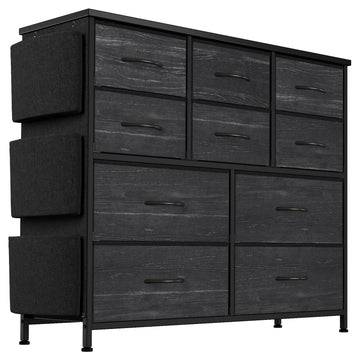 Cassettiera Garvee con 10 cassetti, tessuto, guide in metallo, piano in legno impermeabile per camera da letto e soggiorno, versatile, salvaspazio