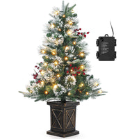 Albero di Natale Artificiale Garvee 90 cm con 78 LED Fibra Ottica Bianco Caldo, 8 Modalità Luce