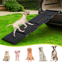 Rampa per auto Garvee Dog Ramp 71"x20" Rampa pieghevole in alluminio di grandi dimensioni con superficie antiscivolo per SUV, camion, cani di taglia media e grande, leggera e portatile, capacità di 270 libbre