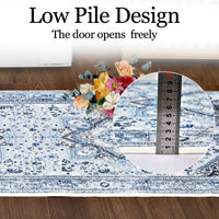 GARVEE Tappeto vintage bohémien blu 120x170 cm per soggiorno, camera da letto, sala da pranzo, lavabile in lavatrice, antiscivolo, pelo corto