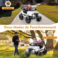 Garvee 12V Auto elettrica per bambini bianca con LED, suono, Bluetooth per centri commerciali, cortili e parchi giochi