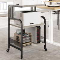 Supporto per stampante Garvee con funzione di ricarica, struttura in metallo, altezza regolabile, ufficio e casa, 20,46"x15,76"x31,46", nero