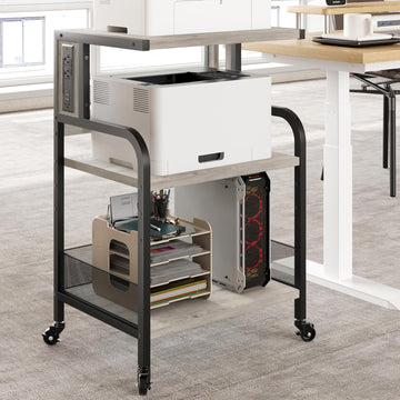 Supporto per stampante Garvee con funzione di ricarica, struttura in metallo, altezza regolabile, ufficio e casa, 20,46"x15,76"x31,46", nero